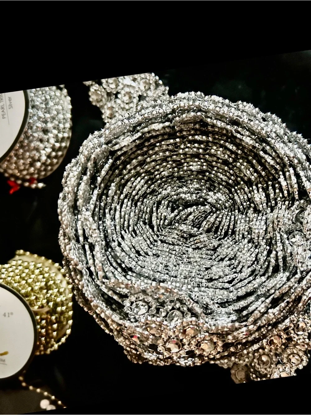 Silver Crystal Mesh Ribbon - Decorative Women’s Accessory